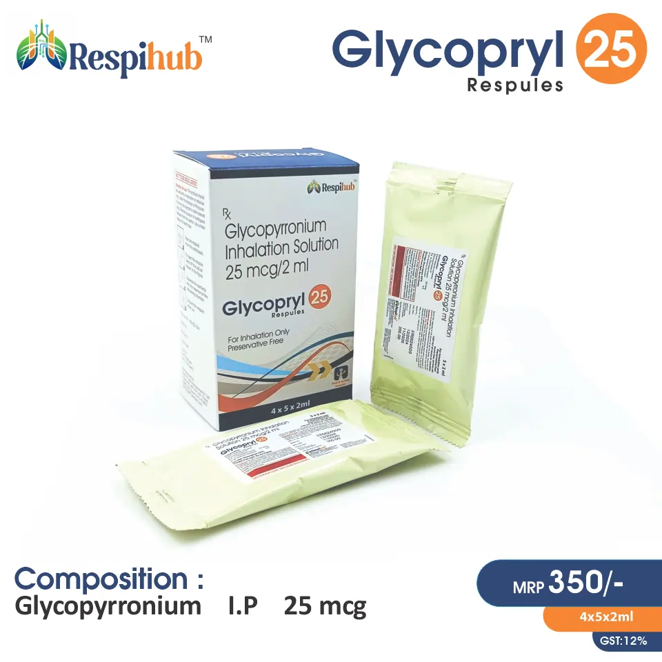 Glycopyrronium 25mcg Respule | COPD Management | Best Price for PCD Pharma Franchise